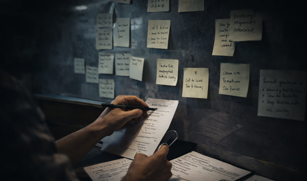 Plánování marketingové strategie a optimalizace webu pomocí analýzy poznámek a marketingového checklistu